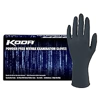 Adenna KODA Nitrile Exam, Sensitive Skin, Powder Free Disposable Gloves, 5.5 Mil, Black Large, GL-NCF235BKFL- Pack of 10, Count 1000