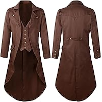 Men's Vintage Tailcoat Jacket Victorian Long Coat Slim Fit Cosplay Costume Formal Gothic Robe Victorian Steampunk Coats