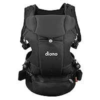 Diono Carus Essentials 3-in-1 Baby Carrier, Front Carry & Back Carry, Newborn to Toddler up to 33 lb / 15 kg, Easy to Wear Comfortable & Ergonomic, Dark Gray