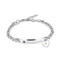 Uloveido Stainless Steel Chain Bangle Bracelets Engraved Faith as Small as Mustard Seed Can Move Mountains Y1133