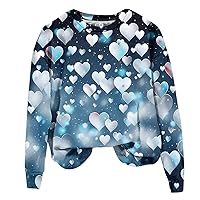 Women's Valentine Sweatshirt Casual Fashion Valentine's Day Printed Long Sleeved Pullover Casual Sports Shirt