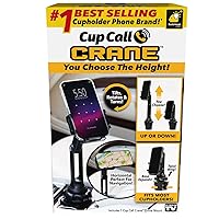 Phone Crane Mount for Car, As Seen On TV, Ultra-Long Arm Raises Over a Foot Higher, Drive Safer, 360° Rotation, Vertical & Horizontal Adjustment, Twistable Base Fits Any Cupholder