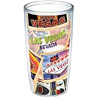 Tervis Nevada - Las Vegas Made in USA Double Walled Insulated Tumbler Travel Cup Keeps Drinks Cold & Hot, 16oz - No Lid, Collage