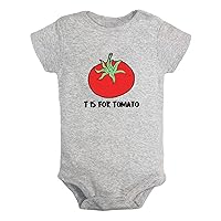 T is For Tomato Funny Rompers, Newborn Baby Bodysuits, Infant Cute Jumpsuits, 0-24 Months Babies One-Piece Outfits