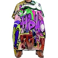 Graffiti Wall Art Paintings Professional Hair Cutting Cape Adult Barber Cape Large Haircut Apron Hairdressing Accessories