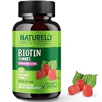 NATURELO Biotin Gummies - Supports Healthy Hair, Skin & Nails - High Potency 2500 mcg - Non GMO, Gluten Free - 60 Gummies