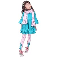 Baby Toddler Little Girls Spring Easter Disney Inspired Minnie Outfit - 3-Piece Tunic Leggings Scarf Set