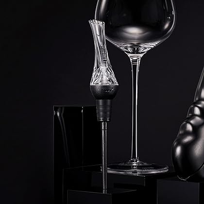 Vintorio Wine Aerator Pourer - Premium Aerating Pourer and Decanter Spout (Black)