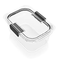 Rubbermaid Brilliance Food Storage Container, Medium Deep, 4.7 Cup, Clear 2024349