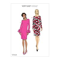 Vogue V9325E5 Very Easy Women's Lined Fitted Dress Sewing Patterns, Sizes 14-22, White