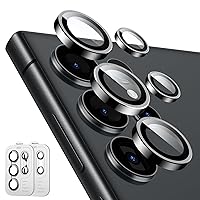 ESR for Samsung Galaxy S24 Ultra Camera Lens Protector, Individual Lens Protectors, Scratch-Resistant Ultra-Thin Tempered Glass with Aluminum Edging, Galaxy S24 Ultra Case Friendly, 2 Sets, Black