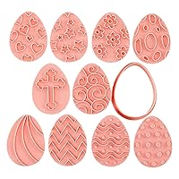 10 Pieces Easter Series Biscuit Mold Plastic Material Cookie Molds Push-type Household Baking Cookie Cutter For Children Plastic Cookie Cutters For Kids Shapes