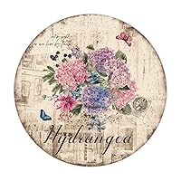Purple Hydrangea Tin Plaque French Floral Print Metal Sign Retro Tin Decor Signs Valentine's Day Gift Funny Novelty Sign for Entryway Master Room Office Garage Ready to Hang 12x12in