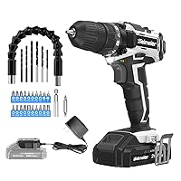 20V MAX Cordless Drill Set, Power drill kit with Lithium-Ion and charger,3/8 inches Keyless Chuck, Electric Drill with Variable Speed, LED and 29pcs Drill Bits (BCDK-29)…