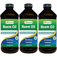 100% Pure Neem Oil, 100% Cold Pressed and Unrefined - 16 OZ (3 Bottles)