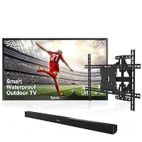 SYLVOX Outdoor TV, 55-inch Outdoor Television Weatherproof Bundle with Waterproof Soundbar and Adjustable TV Wall Mount(Deck Series)