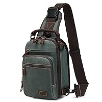 Nerlion Sling Bag for Men Waxed Canvas Crossbody Bag Chest Bag Water Resistant Shoulder Bag Casual Daypack