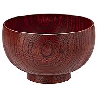Yamanaka Lacquerware Shirasagi Woodworking Soup Bowl, Shirasagi Bowl, M, Approx. 4.3 inches (11 cm), Keyaki, Lacquered Red, Made in Japan
