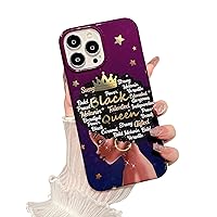 Glitter iPhone 14 Pro Max Case African American Women Black Girl Magic Afro Africa Melanin Quotes Print Girly Design Protective Slim Cover Cute Art Pattern Queen Star Bling Gold Electroplate