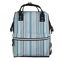 Vertical Stripes Printed Diaper Bag Nappy Backpack Multifunction Waterproof Mummy Backpack Nursing Bag For Baby