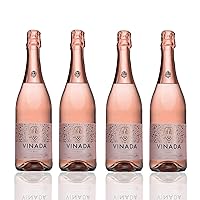 VINADA - Sparkling Rosé - Zero Alcohol Wine - 750 ml (4 Glass Bottles)
