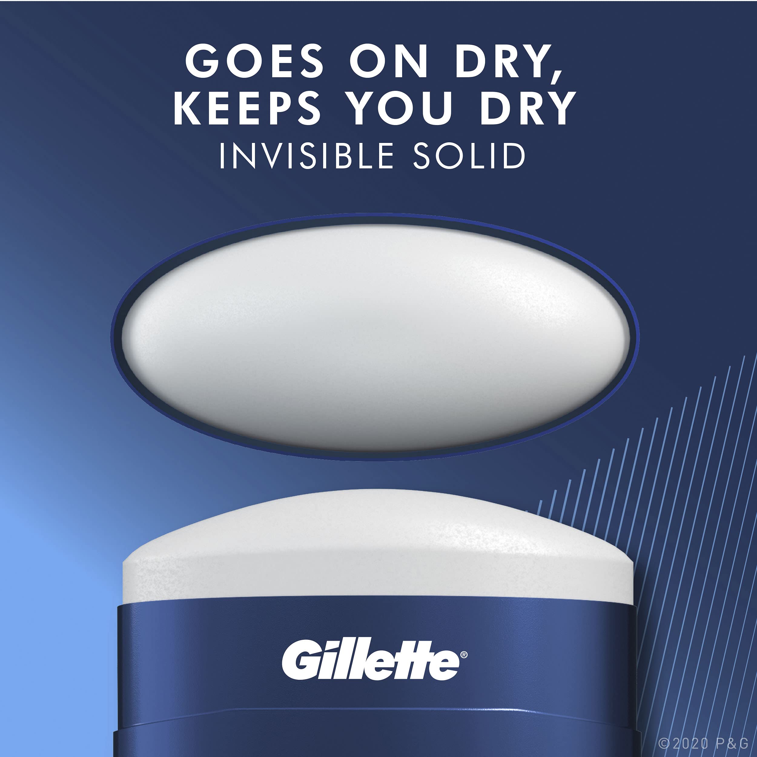 Gillette Antiperspirant Deodorant for Men, Invisible Solid, Cool Wave, 72 Hr. Sweat Protection, 3.4 oz