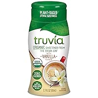 Truvia Organic Zero-Calorie Liquid Stevia Sweetener, 2.7 fluid ounce bottle, Vanilla flavor