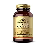 Biotin 5000 mcg, 100 Veg Caps - Promote Healthy Skin, Nails & Hair - Supports Energy Production, Protein, Carbohydrate & Fat Metabolism - Vitamin B - Non GMO, Vegan, Gluten Free - 100 Servings