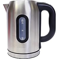 Kenmore Digital Cordless Kettle, 1.7 L / 1.8 Quarts Capacity, Stainless Steel Electric Kettle with Digital Temperature Control, Concealed Heating Element, and Keep Warm Mode
