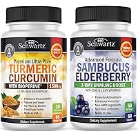 BioSchwartz Turmeric Curcumin 1500 and Sambucus Elderberry with Zinc and Vitamin C