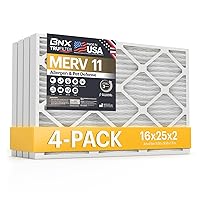 TruFilter 16x25x2 Air Filter MERV 11 (4-Pack) - MADE IN USA - Allergen Defense Electrostatic Pleated Air Conditioner HVAC AC Furnace Filters for Allergies, Dust, Pet, Smoke, Allergy MPR 1200 FPR 7