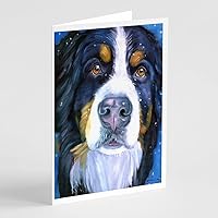 Caroline's Treasures 7337GCA7P Luca the Bernese Mountain Dog Greeting Cards and Envelopes Pack of 8 Blank Cards with Envelopes Whimsical A7 Size 5x7 Blank Note Cards