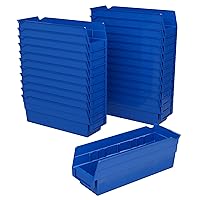 Akro-Mils 30120 Plastic Organizer and Storage Bins for Refrigerator, Kitchen, Cabinet, or Pantry Organization, 12-Inch x 4-Inch x 4-Inch, Blue, 24-Pack