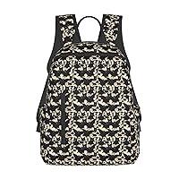 BREAUX Bat Print Print Simple And Lightweight Leisure Backpack, Men'S And Women'S Fashionable Travel Backpack