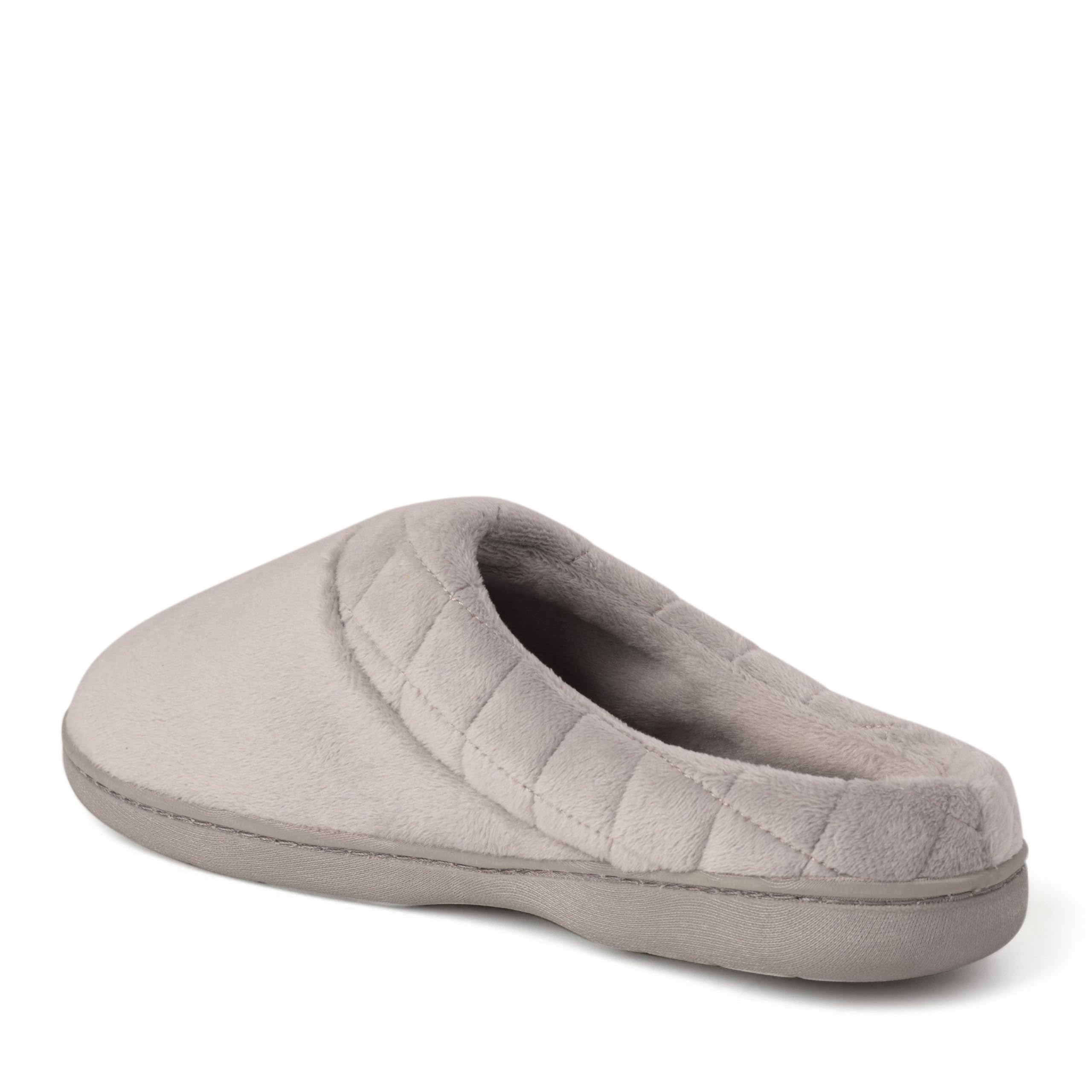 Dearfoams Women's Indoor/Outdoor Memory Foam Darcy Microfiber Velour Clog, Wide Widths Slipper