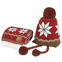 IHCEMIH Winter Beanie Hat Scarf Set 2 in 1 Girls Boys Knitted Cap Neck Warmer Fleece Lining Thermal 2pcs Winter Accessories Sets Sports Outdoor Gifts for Children Kids