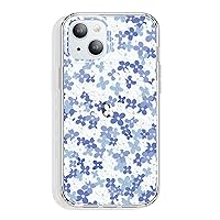 for iPhone 15 Case Clear 6.1 Inch with Pattern Design, Protective Slim TPU Cover + Shockproof Bumper for Women and Girls (Tiny Flowers/Blue)