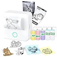 Portable Mini Printer Sticker Maker, Bluetooth Wireless Thermal Inkless Printer, Small Pocket Receipt Printer Compatible with Android/iOS for School Kid Supplies, Label