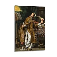 Wall Art Poster Saint Augustine Vintage Oil Painting Fine Art Printing Poster Decorative Painting Canvas Wall Art Living Room Posters Bedroom Painting 24x36inch(60x90cm)