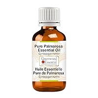 Pure Palmarosa Essential Oil (Cymbopogon martinii) Steam Distilled 50ml (1.69 oz)