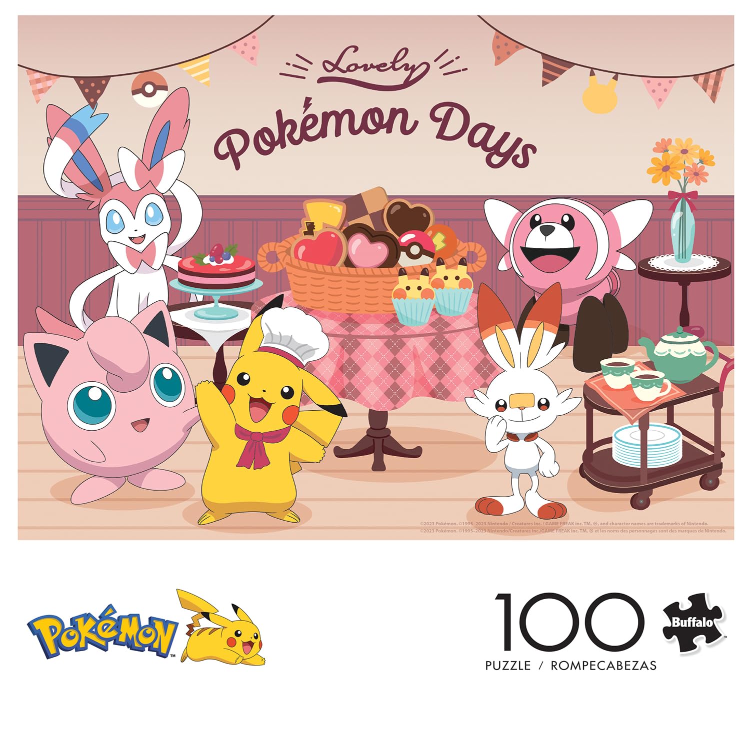 Buffalo Games - Pokemon - Lovely Pokemon Days - 100 Piece Jigsaw Puzzle for Adults Challenging Puzzle Perfect for Game Nights - Finished Size 15.00 x 11.00