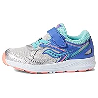 Saucony Baby Girl's Cohesion 14 A/C (Toddler) Silver/Periwinkle/Turquoise 9 Toddler W