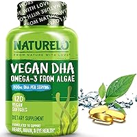 Vegan DHA - Omega 3 Oil from Algae - Supplement for Brain, Heart, Joint, Eye Health - Provides Essential Fatty Acids for Women Men and Kids - Complements Prenatal Vitamins - 120 Softgels