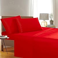 Elegant Comfort 1500 Premier Wrinkle & Fade Resistant Hotel Quality 4-Piece Bed Sheet Set Ultra Soft Luxurious Bed Sheet Set Includes Flat Sheet, Fitted Sheet and 2 Pillowcases