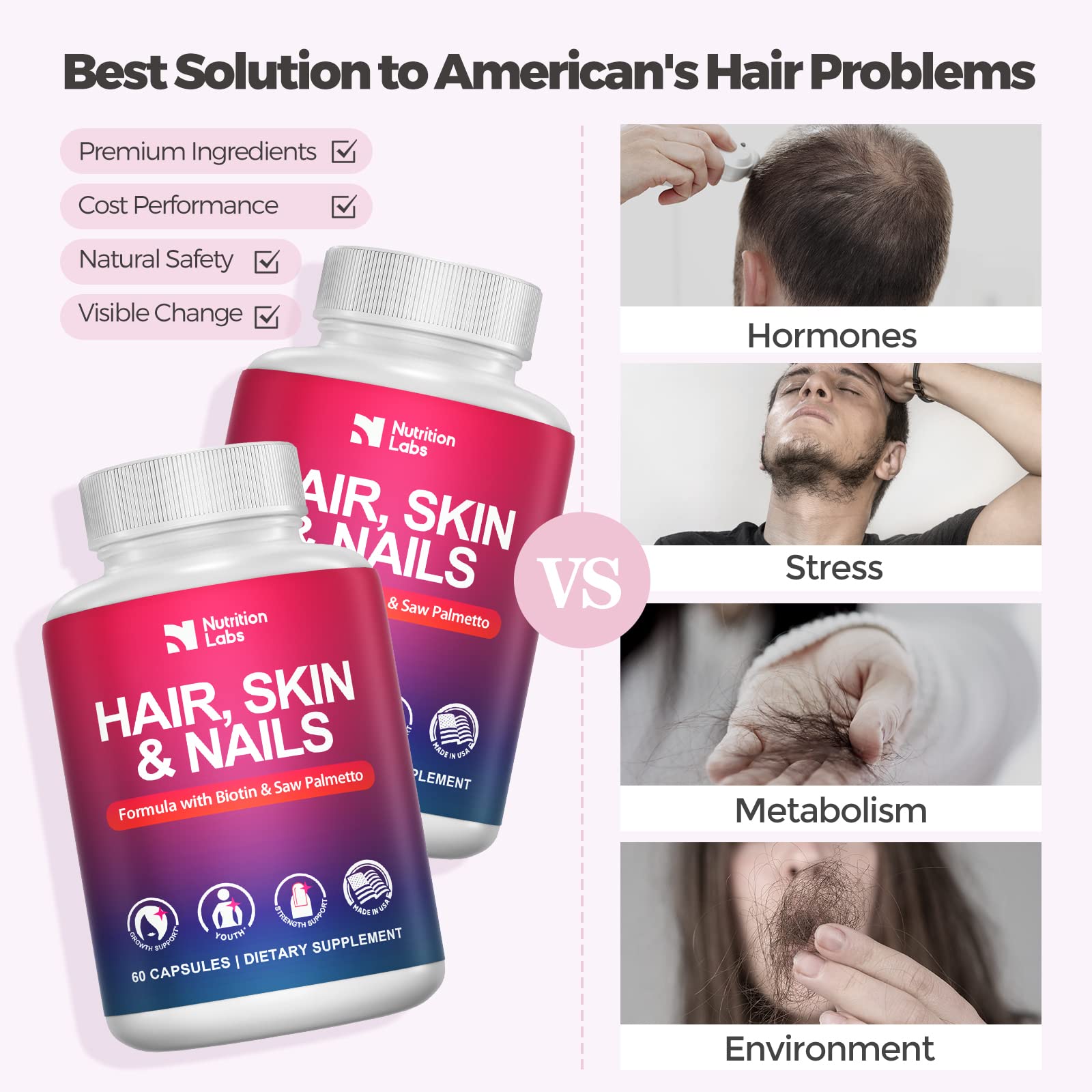 Mua NutritionLabs Hair Vitamins for Hair Loss for Women - Women Hair Growth  Supplement for Thicker Fuller Hair - Made in USA - DHT Blocker - Clinically  Proven Faster Hair Loss Treatment -