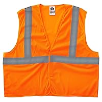 Ergodyne - 20967 GloWear 8205HL Reflective Safety Vest, High Visibility Orange Mesh, Type R Class 2, Hook & Loop Closure, 2XL/ 3XL