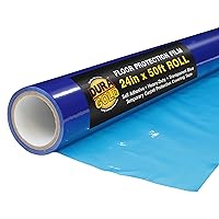 Dura-Gold Floor Protection Film, 24-inch x 50' Roll - Blue Self Adhesive Temporary Floor Covering, Protect Flooring from Foot Traffic, Paint Spills, Dust, Construction Debris, Moving - Hardwood, Tile