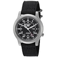 SEIKO Men's 5 Automatic Round Watch Dial Color: Black