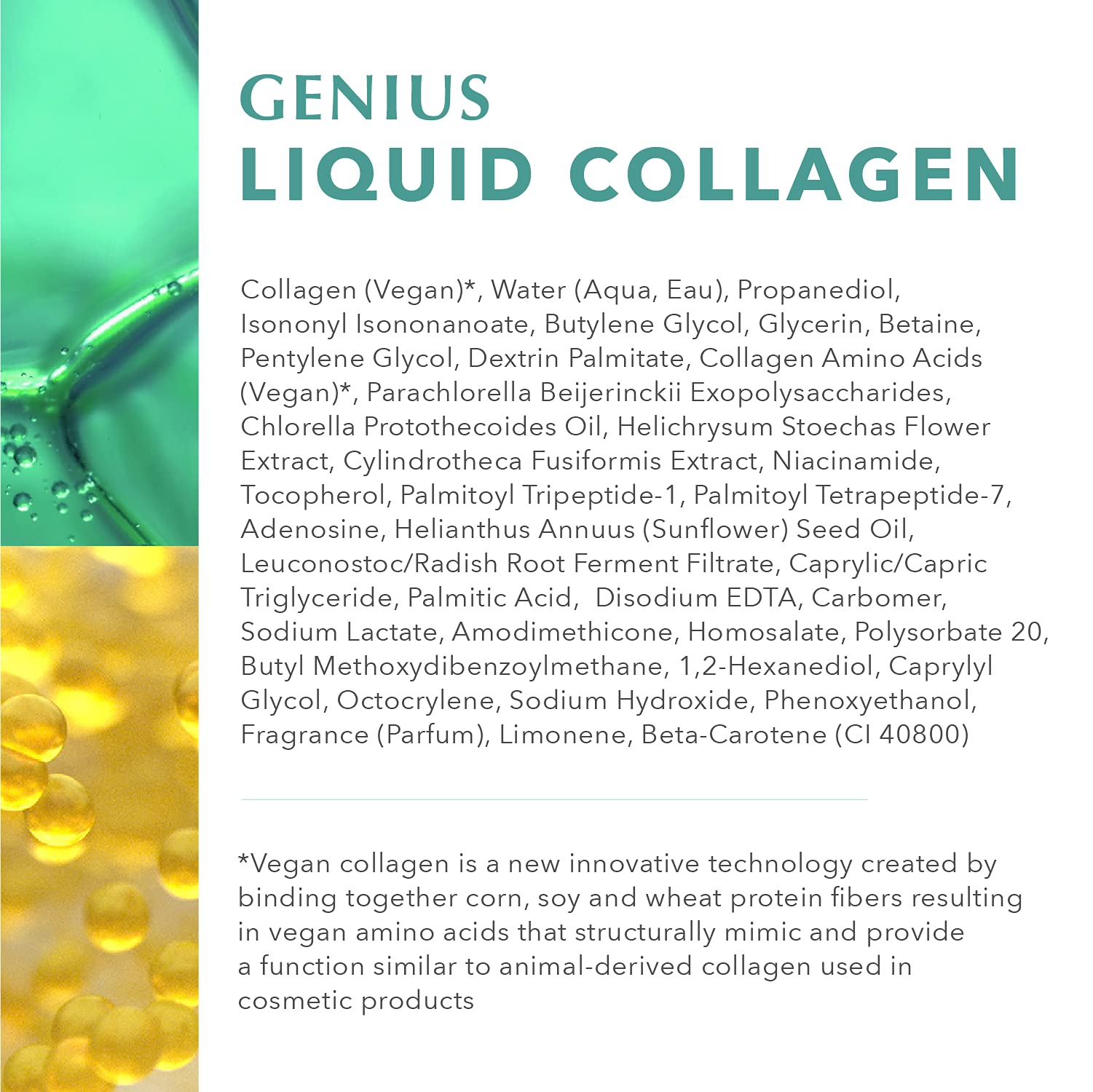 Algenist Genius Liquid Collagen - Vegan, Plant-Based Collagen Dropper with Vitamin E & Omega 3, 6 & 9 - Active Anti-Aging Formula - Non-Comedogenic & Hypoallergenic Skincare