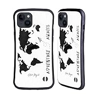 Head Case Designs Officially Licensed Nature Magick Minimal Maps Quote Adventure Awaits World Map 2 Hybrid Case Compatible with Apple iPhone 15 Plus